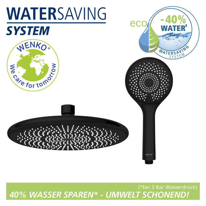 Duschsystem Watersaving Schwarz