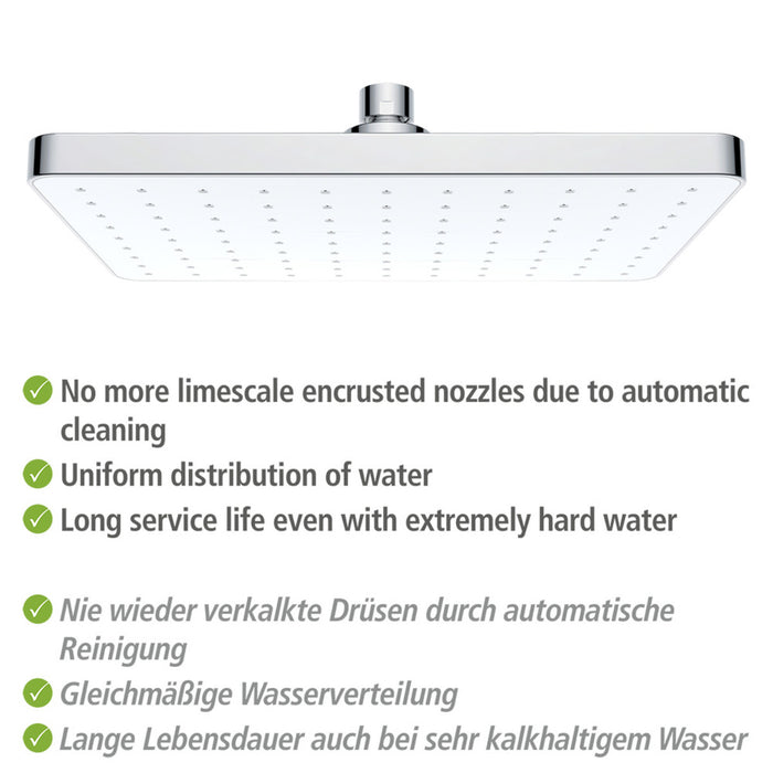 Regenduschkopf Automatic Cleaning 25 x 17 cm