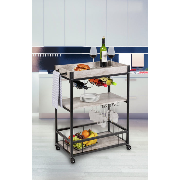 Küchenwagen Rustico Beton/Schwarz - Fachgeschäft Lorey für Haushaltswaren