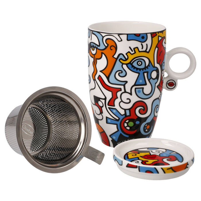 Teetasse mit Deckel und Sieb Billy the Artist - Evolution of Love I