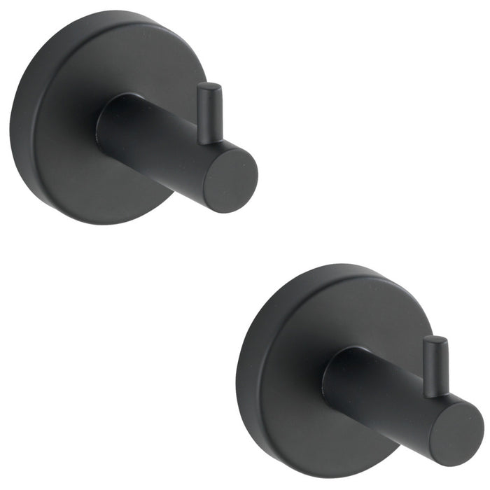 Wandhaken Uno Mod. Bosio Black matt, 2er Set