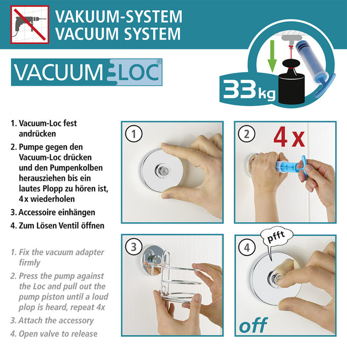 Vacuum-Loc® Wandregal 2 Etagen Bari - Fachgeschäft Lorey für Schwarz Haushaltswaren