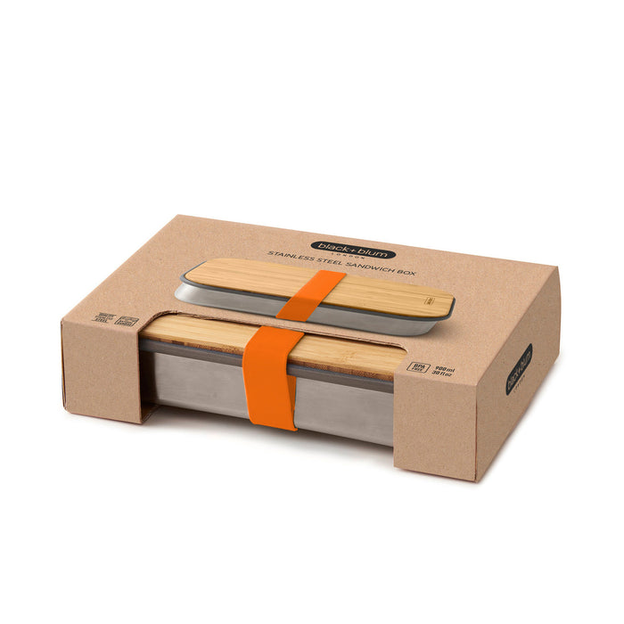 Edelstahl Sandwich Box, klein, Orange, 900 ml