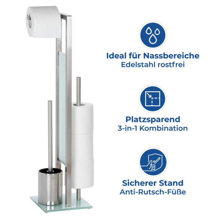 Stand WC-Garnitur Mod. Rivalta Edelstahl Matt