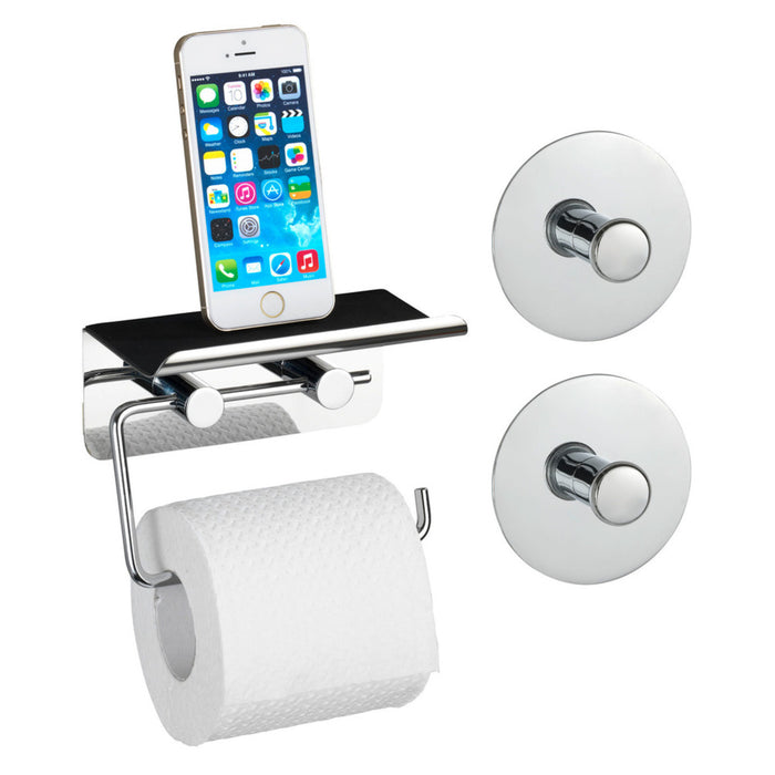 Haushaltswaren 2 mit Turbo-Loc® Fachgeschäft 3-t Smartphone Toilettenpapierhalter und Haken - Ablage für Lorey